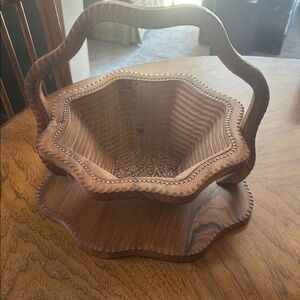 Handcrafted Wooden collapsable Basket